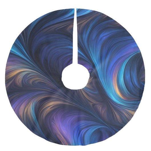 Farbiges blaues Muster Polyester Weihnachtsbaumdecke (Vorderseite)