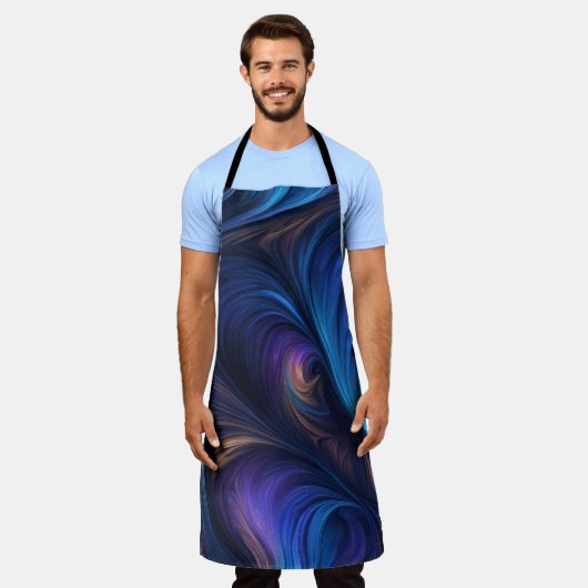 Farbiges blaues Muster Schürze (Getragen)