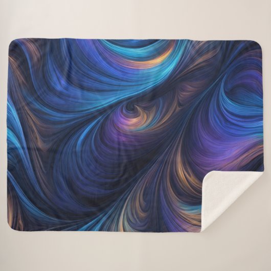 Farbiges blaues Muster Sherpadecke (Vorderseite (Horizontal))