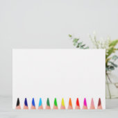 Farbiges Bleistift-Kunst-Briefpapier (weiß) Briefpapier (Stehend Vorderseite)