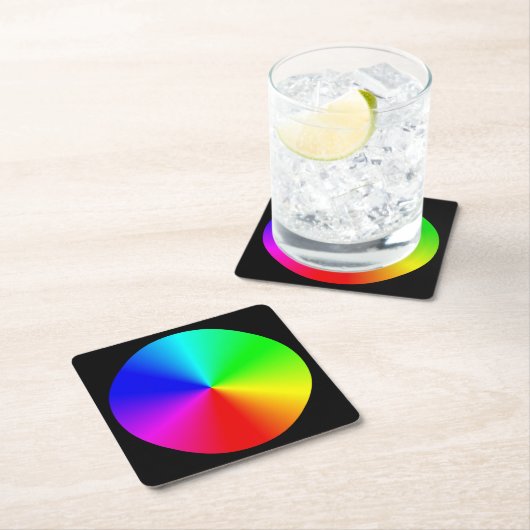 Farbiges Blended-Farbrad Rechteckiger Pappuntersetzer (Vor Ort)