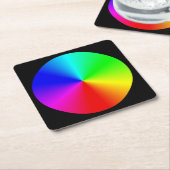 Farbiges Blended-Farbrad Rechteckiger Pappuntersetzer (angewinkelt)