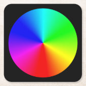 Farbiges Blended-Farbrad Rechteckiger Pappuntersetzer (Vorderseite)