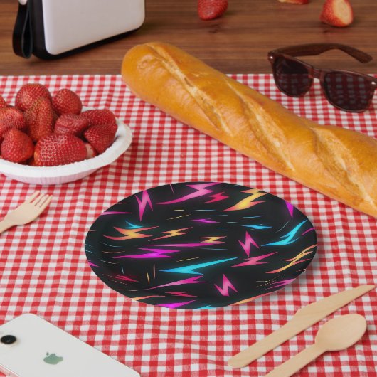 Farbiges Blitzmuster Pappteller (Picknick)