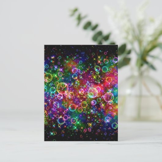 Farbiges Blubendesign Postkarte (Stehend Vorderseite)