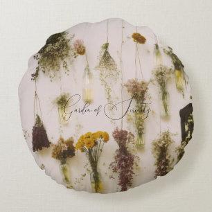 Farbiges Blumen-Rundkissen Rundes Kissen
