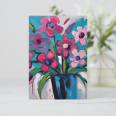 Farbiges Blumendesign Dankeskarte (Stehend Vorderseite)