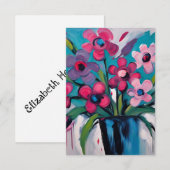 Farbiges Blumendesign Dankeskarte (Vorne/Hinten)