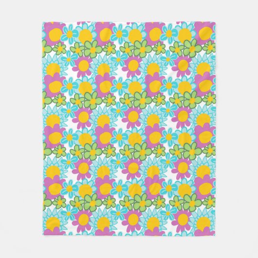Farbiges Blumendesign Fleecedecke (Vorderseite)