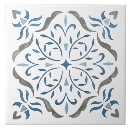 Farbiges Blumendesign Fliese (Vorderseite)