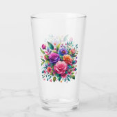 Farbiges Blumendesign Glas (Rückseite)