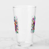 Farbiges Blumendesign Glas (Links)