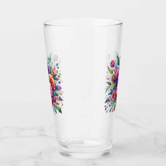 Farbiges Blumendesign Glas (Rechts)