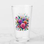 Farbiges Blumendesign Glas (Vorderseite)