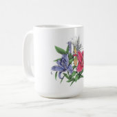 farbiges Blumendesign Kaffeetasse (Vorderseite Links)