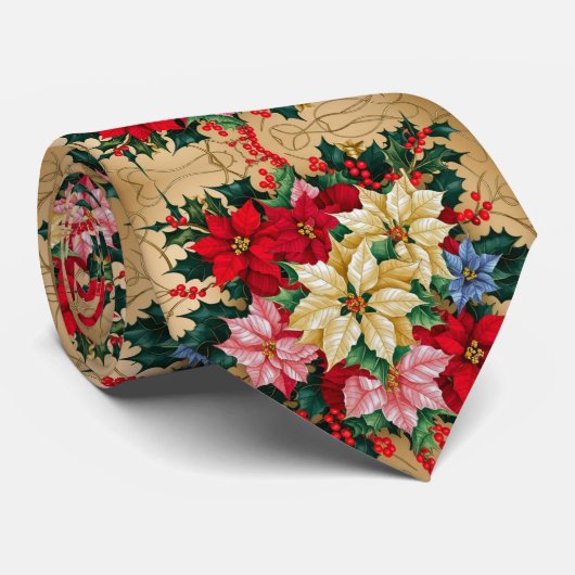 Farbiges Blumendesign Krawatte (Gerollt)