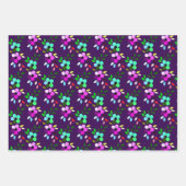 Farbiges Blumendesign mit zwei Blume Geschenkpapier Set (Vorderseite)