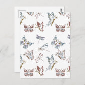 Farbiges Blumendesign Postkarte (Vorne/Hinten)