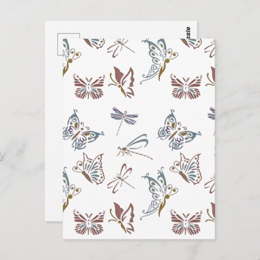 Farbiges Blumendesign Postkarte (Vorne/Hinten)