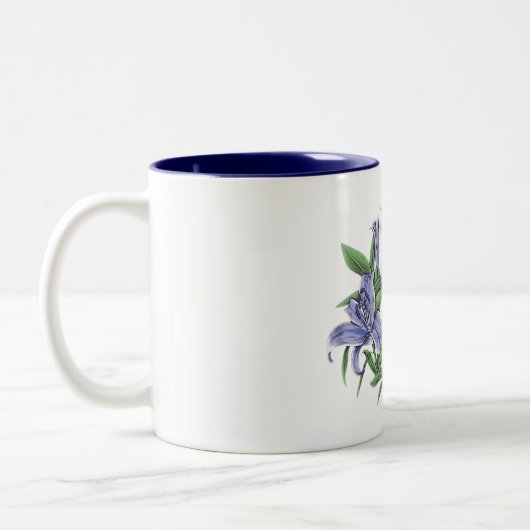 farbiges Blumendesign Zweifarbige Tasse (Links)