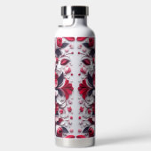Farbiges, blumengeschmücktes Herz Trinkflasche (Rechts)