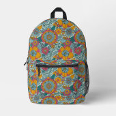Farbiges Blumenmuster Bedruckter Rucksack (Vorderseite)