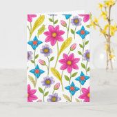 Farbiges Blumenmuster Blanko Karte (Gelbe Blume)