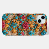 Farbiges Blumenmuster Case-Mate iPhone Hülle (Rückseite (Horizontal))