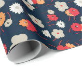 farbiges Blumenmuster Faltpapier Geschenkpapier (Rolleneckpunkt)