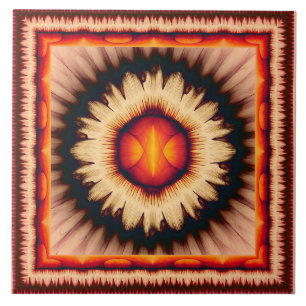 Farbiges Blumenmuster Fliese