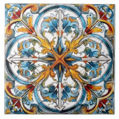 Farbiges Blumenmuster Fliese (Vorderseite)