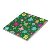 Farbiges Blumenmuster Fliese (Seite)