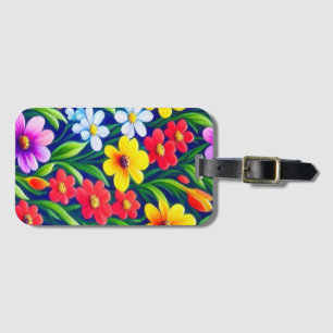 Farbiges Blumenmuster Gepäckanhänger