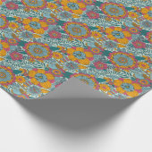 Farbiges Blumenmuster Geschenkpapier (Ecke)