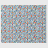 Farbiges Blumenmuster Geschenkpapier (Flach)