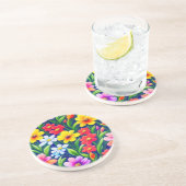 Farbiges Blumenmuster Getränkeuntersetzer (Seite)