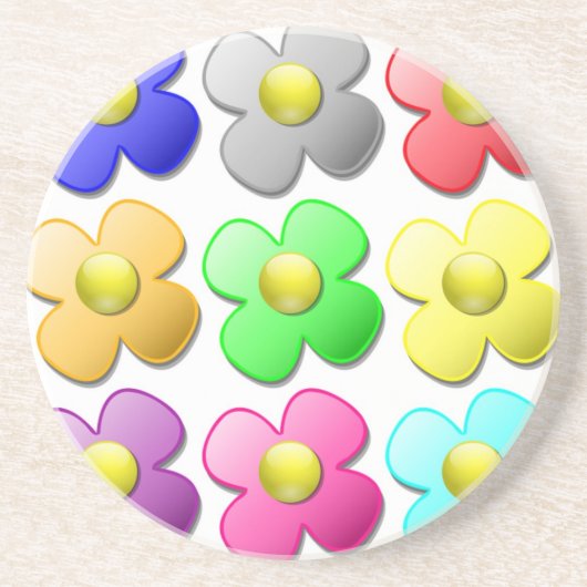 FARBIGES BLUMENMUSTER GETRÄNKEUNTERSETZER (Vorne)