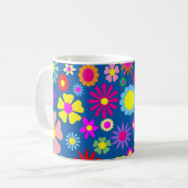 Farbiges Blumenmuster Kaffeetasse (Vorderseite Links)
