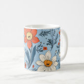 Farbiges Blumenmuster Kaffeetasse (VorderseiteRechts)