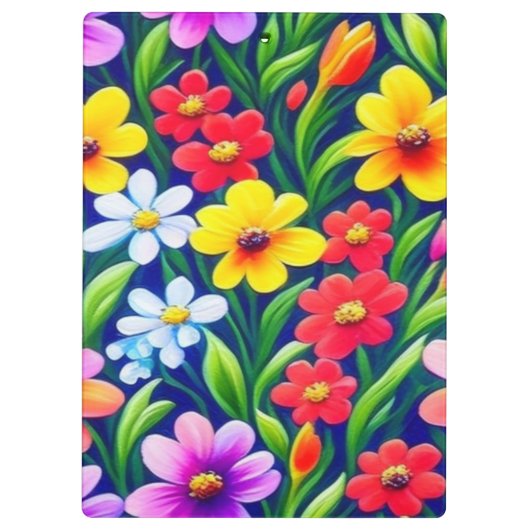 Farbiges Blumenmuster Klemmbrett (Rückseite)