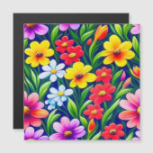 Farbiges Blumenmuster Magneteinladung (Vorne/Hinten)