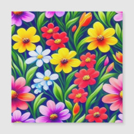 Farbiges Blumenmuster Magneteinladung