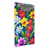 Farbiges Blumenmuster Mini Klemmbrett (Schrägansicht)