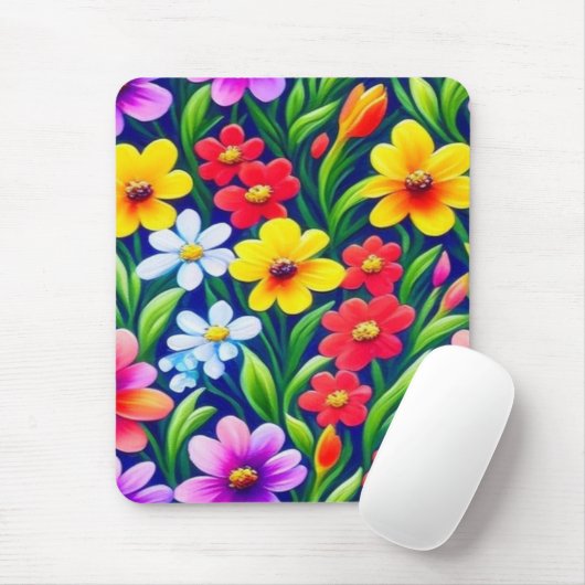 Farbiges Blumenmuster Mousepad (Mit Mouse)