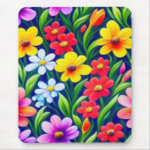 Farbiges Blumenmuster Mousepad (Vorne)
