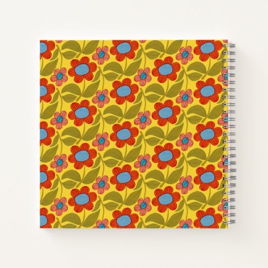 Farbiges Blumenmuster-Notebook Notizblock (Rückseite)