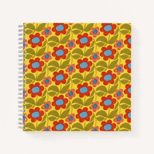 Farbiges Blumenmuster-Notebook Notizblock (Vorderseite)