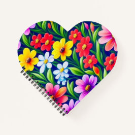 Farbiges Blumenmuster Notizblock