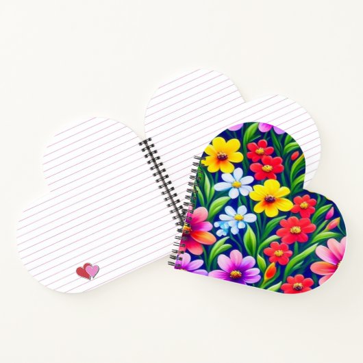 Farbiges Blumenmuster Notizblock (Innenseite)