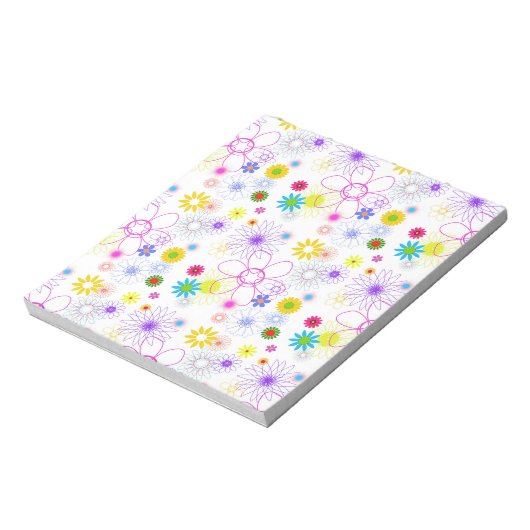 Farbiges Blumenmuster Notizblock (Rotiert)